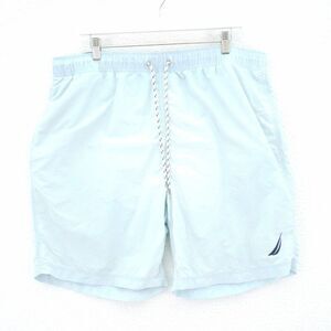 Nautica Light Blue Drawstring Mesh Lined Swim Trunks‎ High Rise XL 38 / 8 Inseam